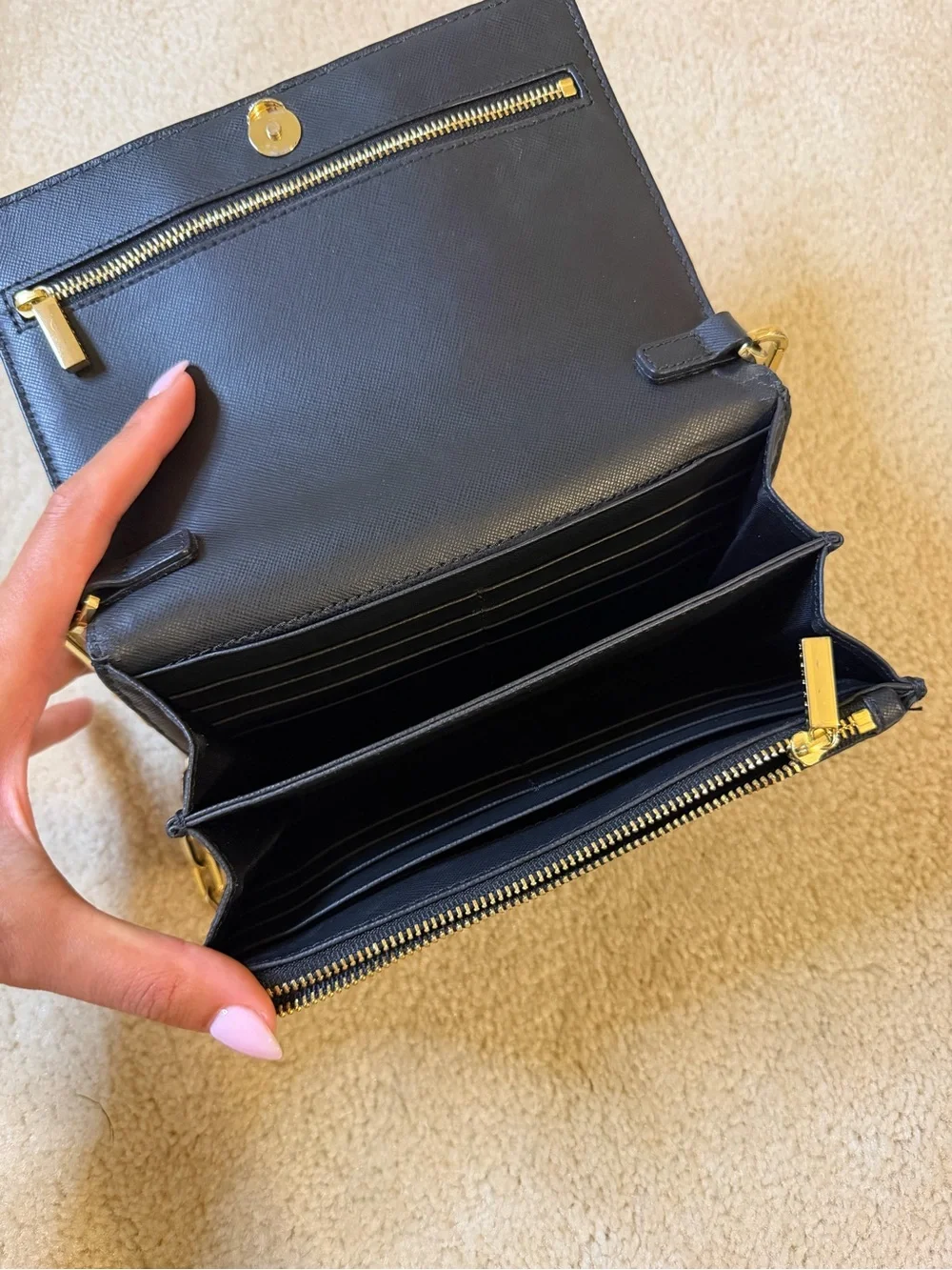 Tory Burch Wallet on a Chain in Black